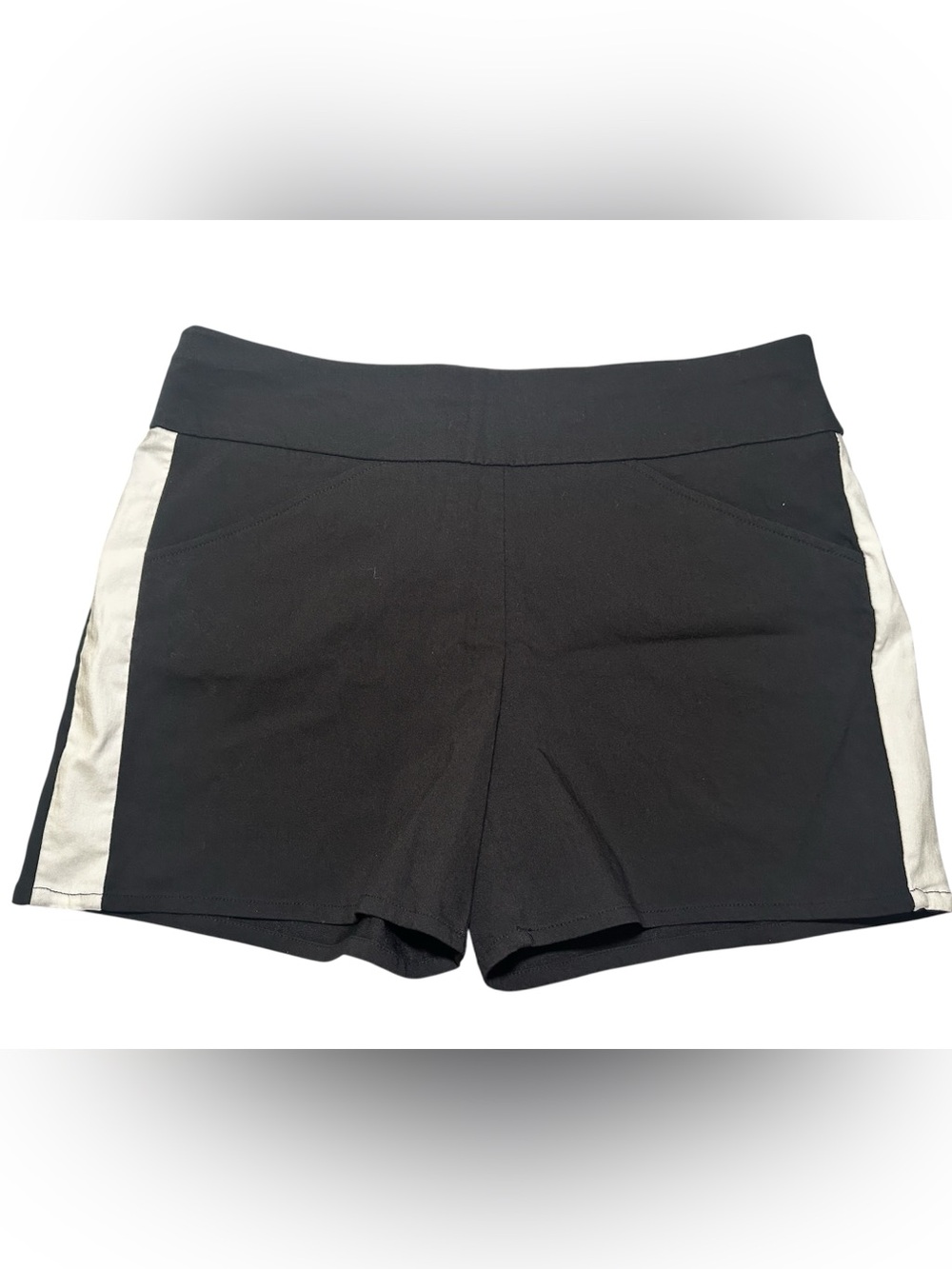 Inc International Black white Striped Dress Shorts Festival Stretch Classy